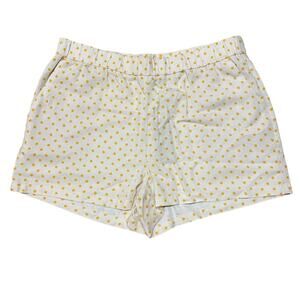 Vero Moda Beige with Yellow Dot Design High Waist Pull On Linen Blend Shorts XL